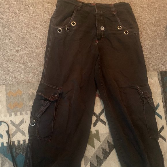 vision street wear size 34 goth punk pants, pre loved cotton denim - Picture 1 of 4